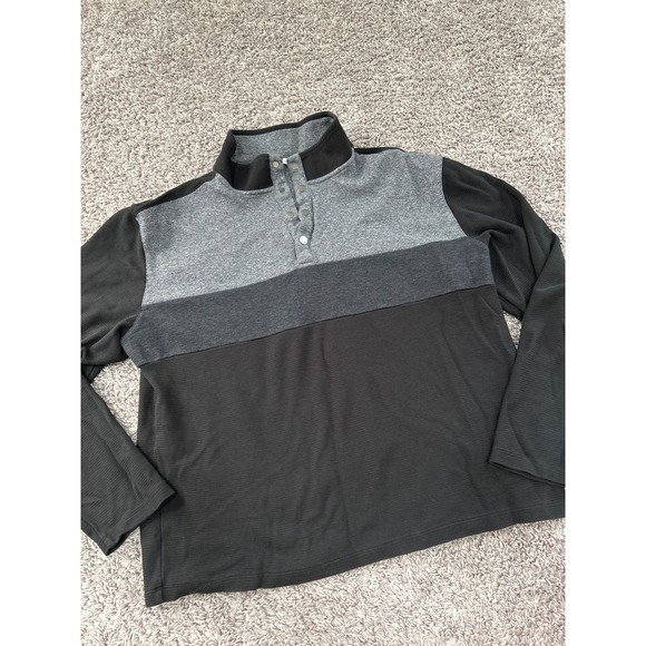 Calvin Klein‎ Pullover Sweater Gray Black Color Block Mock Neck XL - Picture 1 of 7
